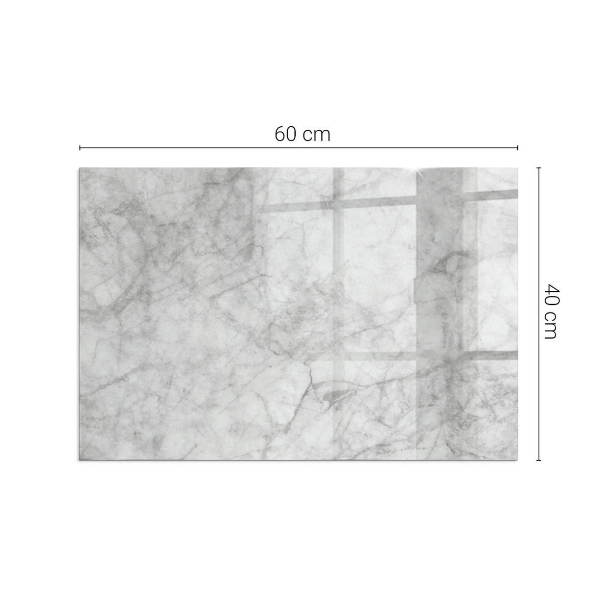 GLASPLATTE für Kamin 60x40 cm Grau - Grau, Glas (60/40/0.4cm) - ArtPrintCave
