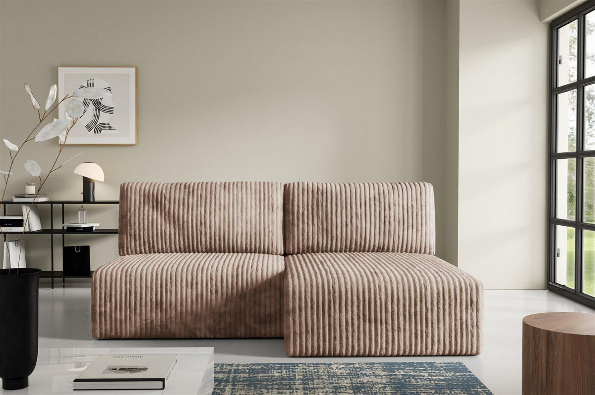 ECKSOFA Natalia Xs - Beige, Holzwerkstoff/Textil (210/149cm) - Fun Möbel