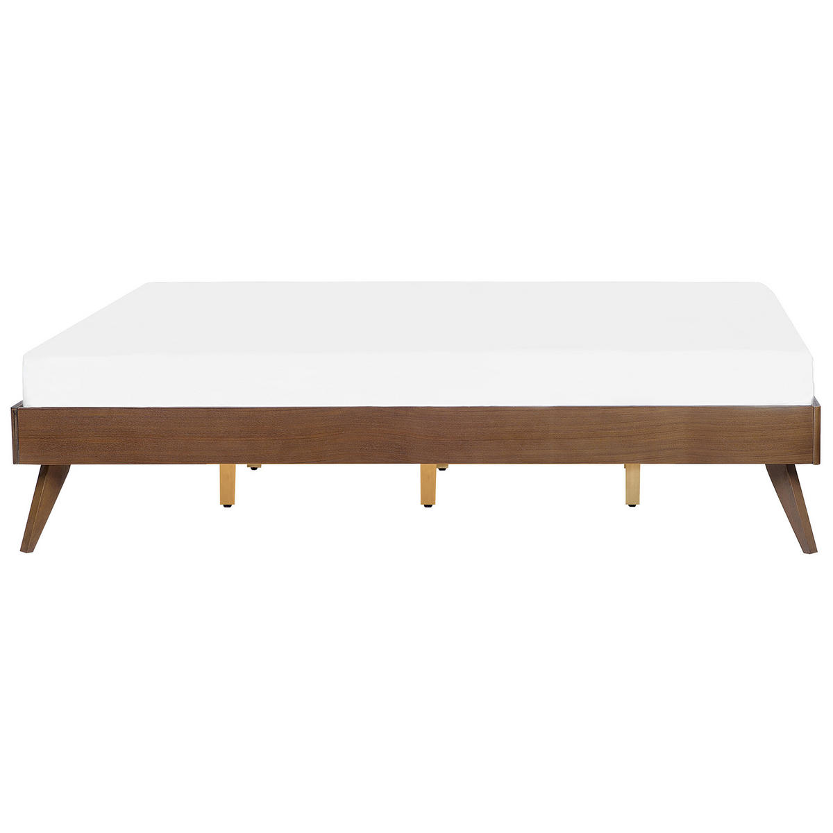 BETT 180/200cm Dunkler Holzfarbton Berric - Dunkelbraun, Holzwerkstoff (180/200cm) - Beliani