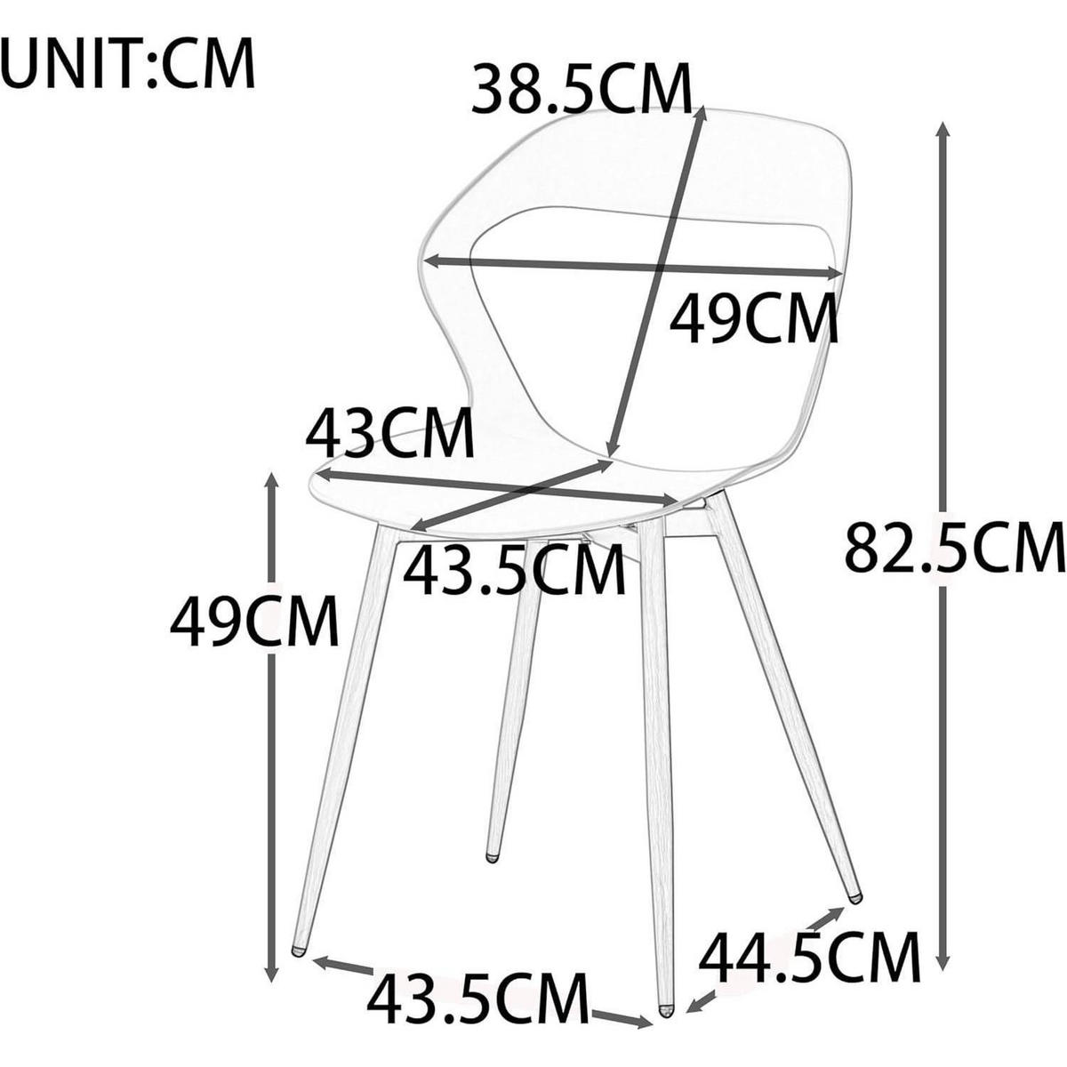 ESSZIMMERSTUHL 4er-Set Beige mit Metallbeinen skandinavischer Stil - Beige, Kunststoff (43/83/43.5cm)