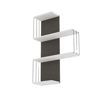 WANDREGAL mit 4 Ablagen 64/19/96 cm - Weiß/Grau, Holzwerkstoff (19/96/7cm) - Calicosy