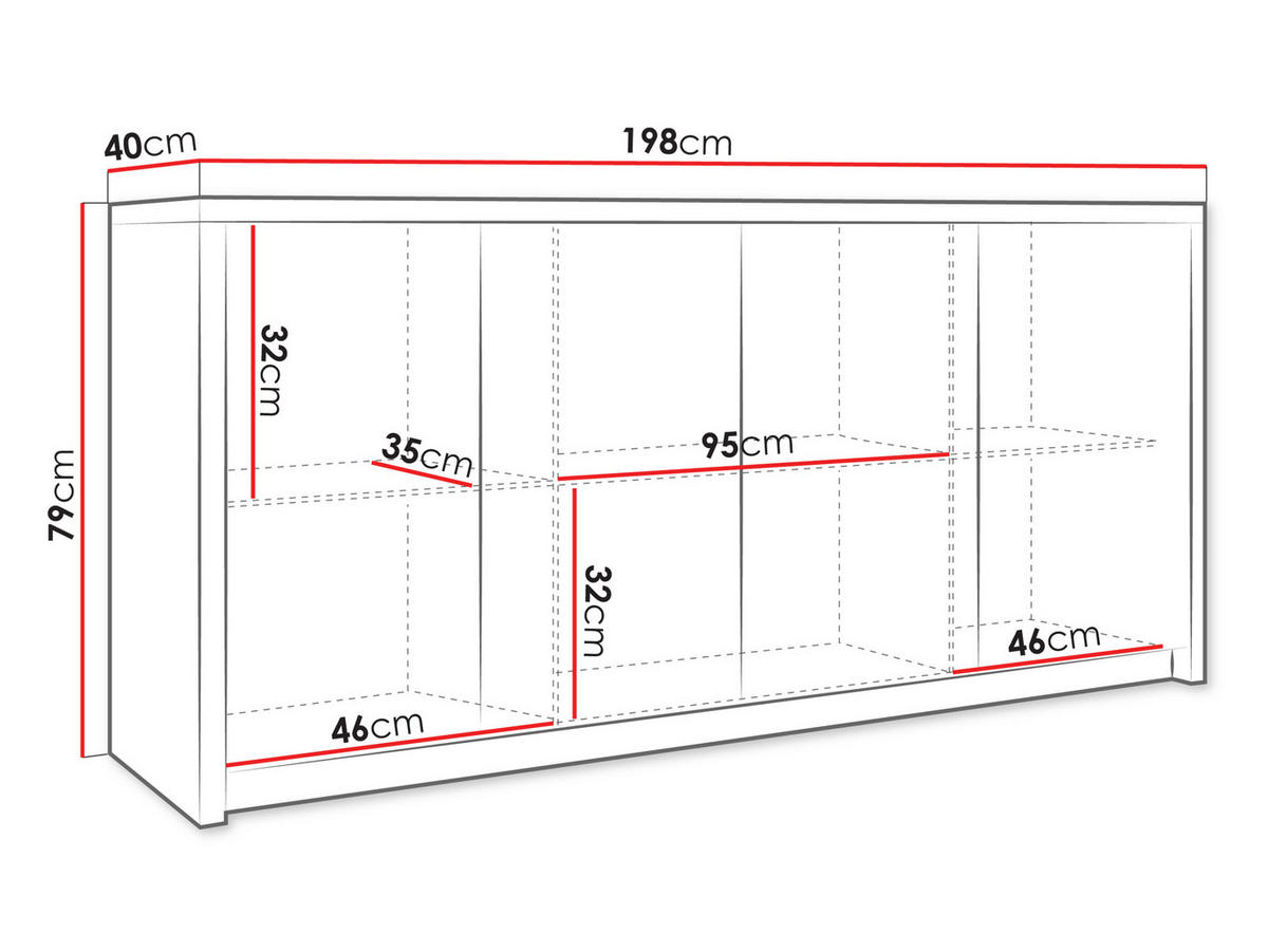 COMODĂ Solid 4D - negru, material plastic/compozit lemnos (198/79/40cm) - MIRJAN24