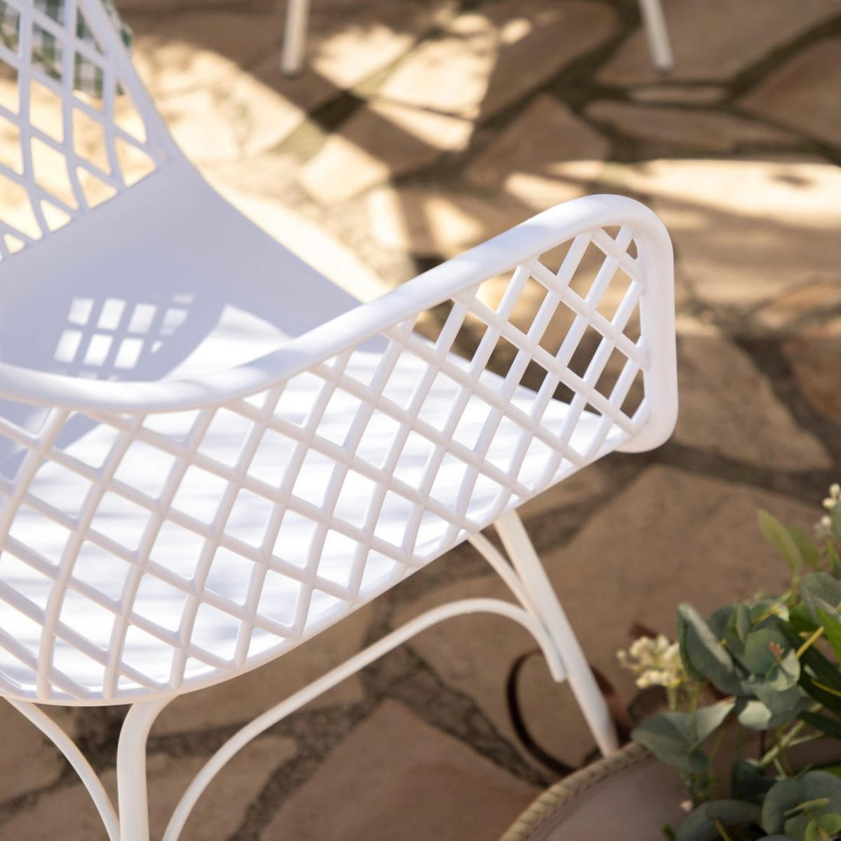 STUHL FÜR DRAUSSEN Stal Weiß 59 cm x 72 cm - Weiß, Kunststoff (59/72/56cm)