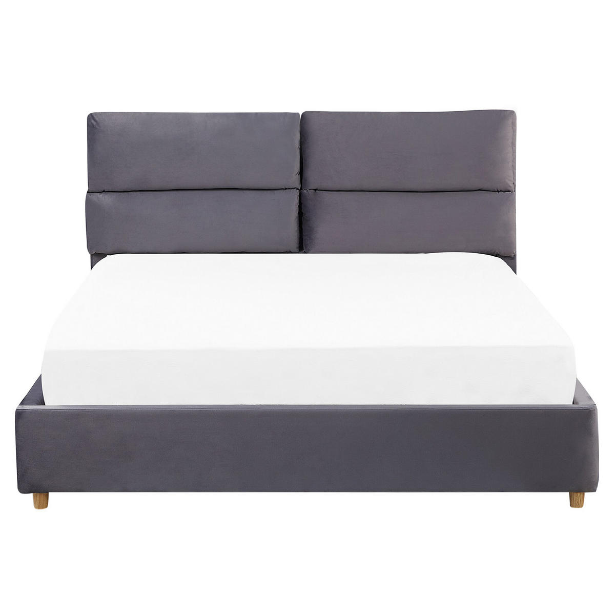 POLSTERBETT 160/200cm Grau Batilly - Grau, Textil (160/200cm) - Beliani