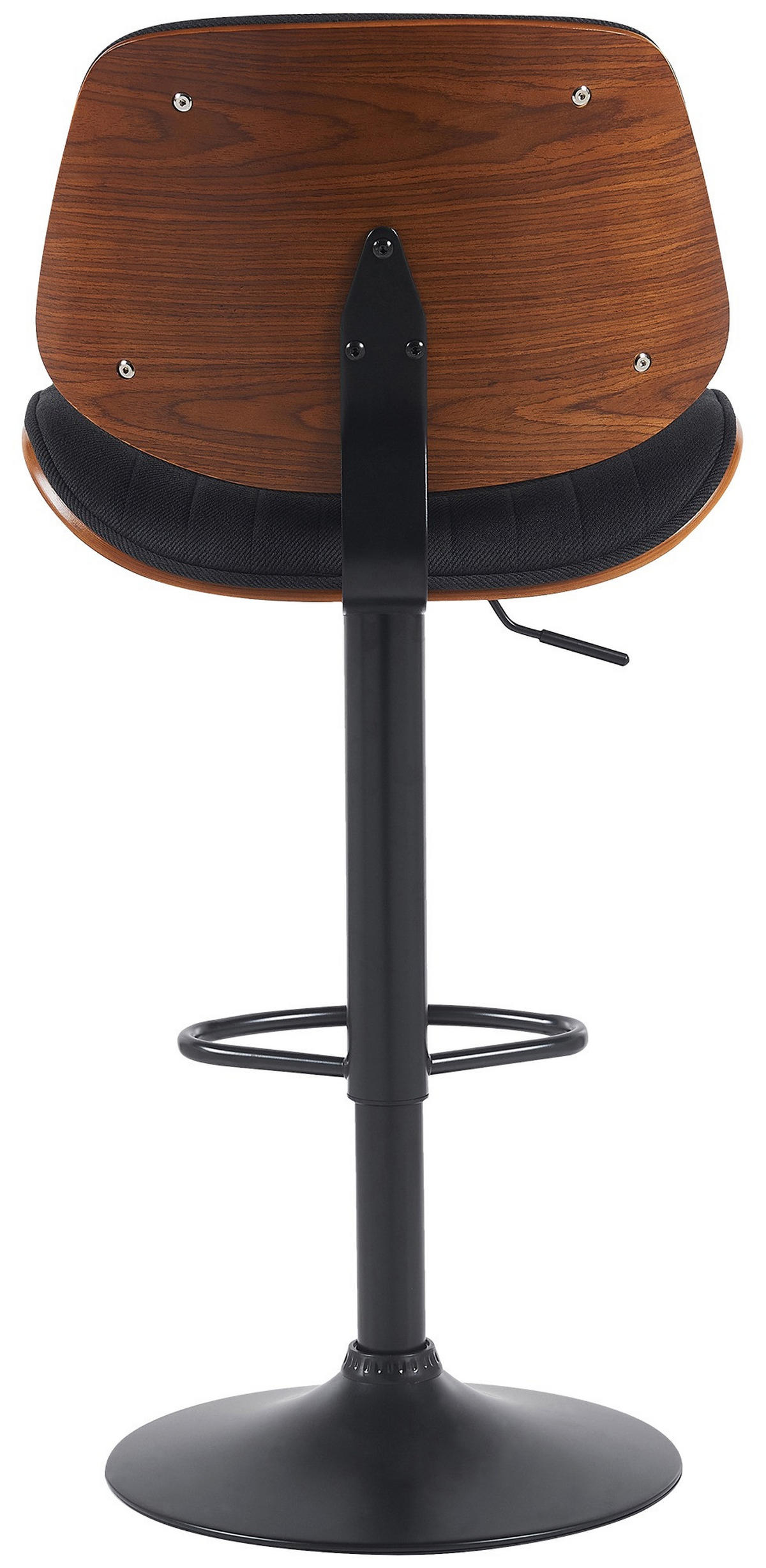 BARHOCKER Losan Stoff Walnuss/schwarz Schwarz Dunkelbraun Schwarz - Schwarz, Textil/Metall (50/94/50cm) - DELUKE