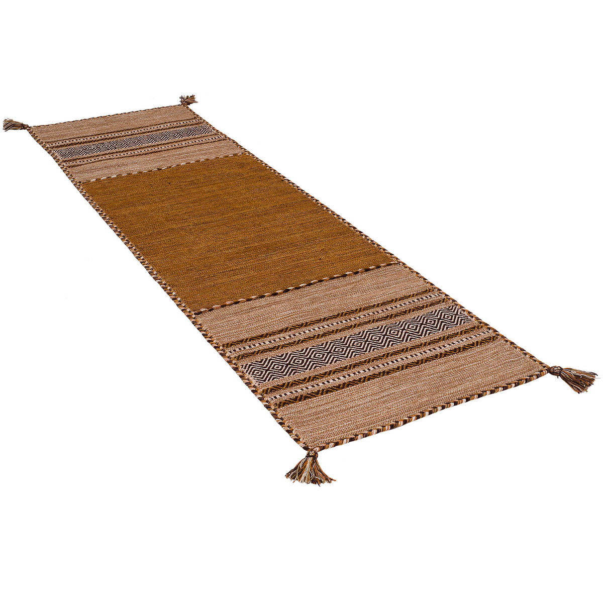 LÄUFER NATUR TEPPICH KELIM NAVARRO - Rotbraun, Textil (90/160cm) - Pergamon