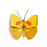 WANDDEKO Zitronen-Schmetterling 16/6 cm - Gelb/Orange, Wellpappe (16/6/17cm) - Studio Roof