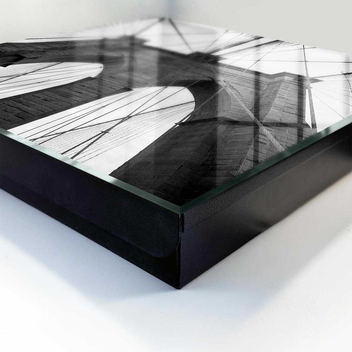 SCHLÜSSELBOX Schwarz 30x30 cm- Türöffnung nach rechts - Architekturbrücke - Multicolor, Metall (30/30/5cm) - TULUP