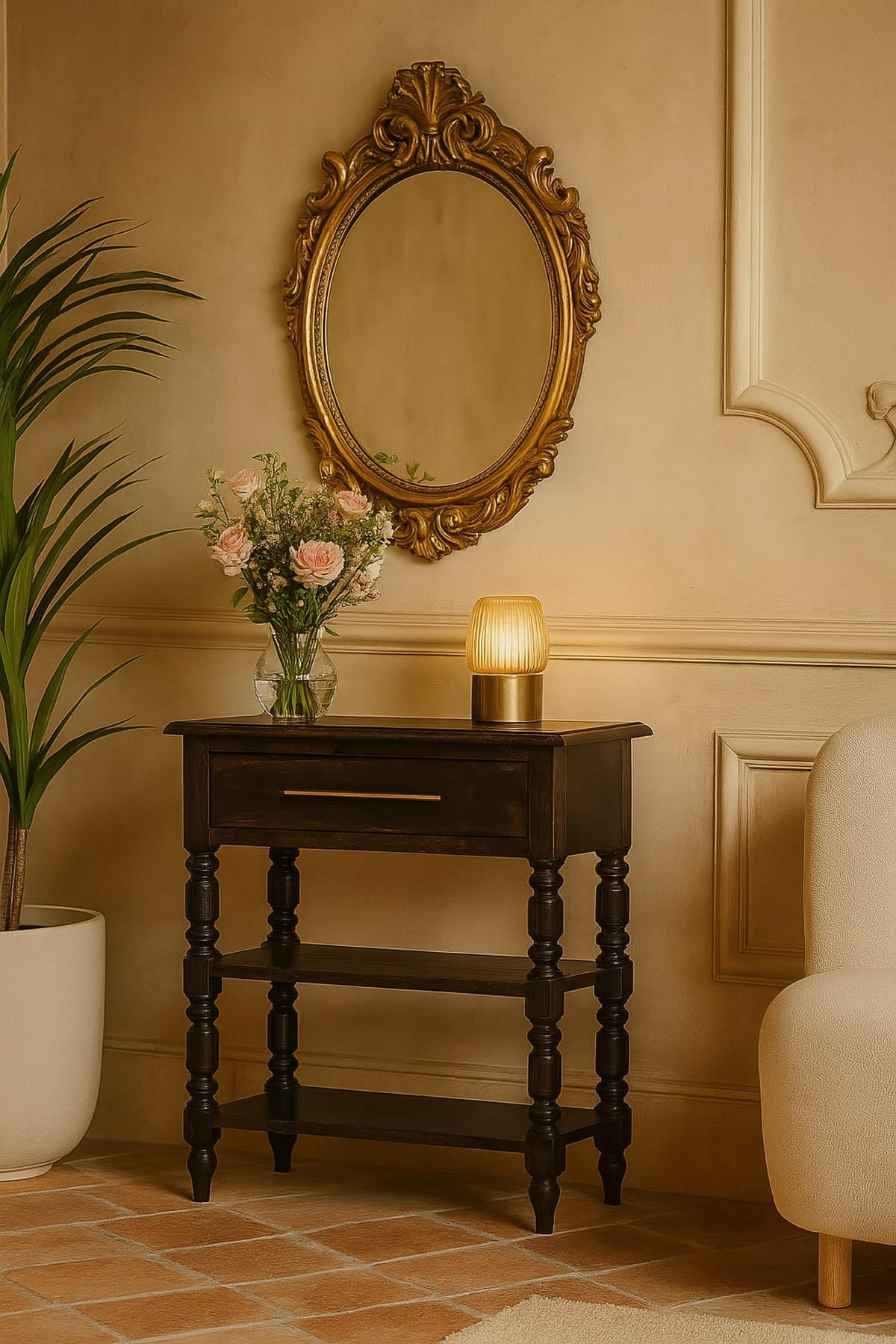 BEISTELLTISCH mit Carbon-Esche-Finish, 1 Schublade, 2 offene Ablagen, dunkelbraun. - Dunkelbraun, Holz (35/60/70cm) - Artisan Furniture