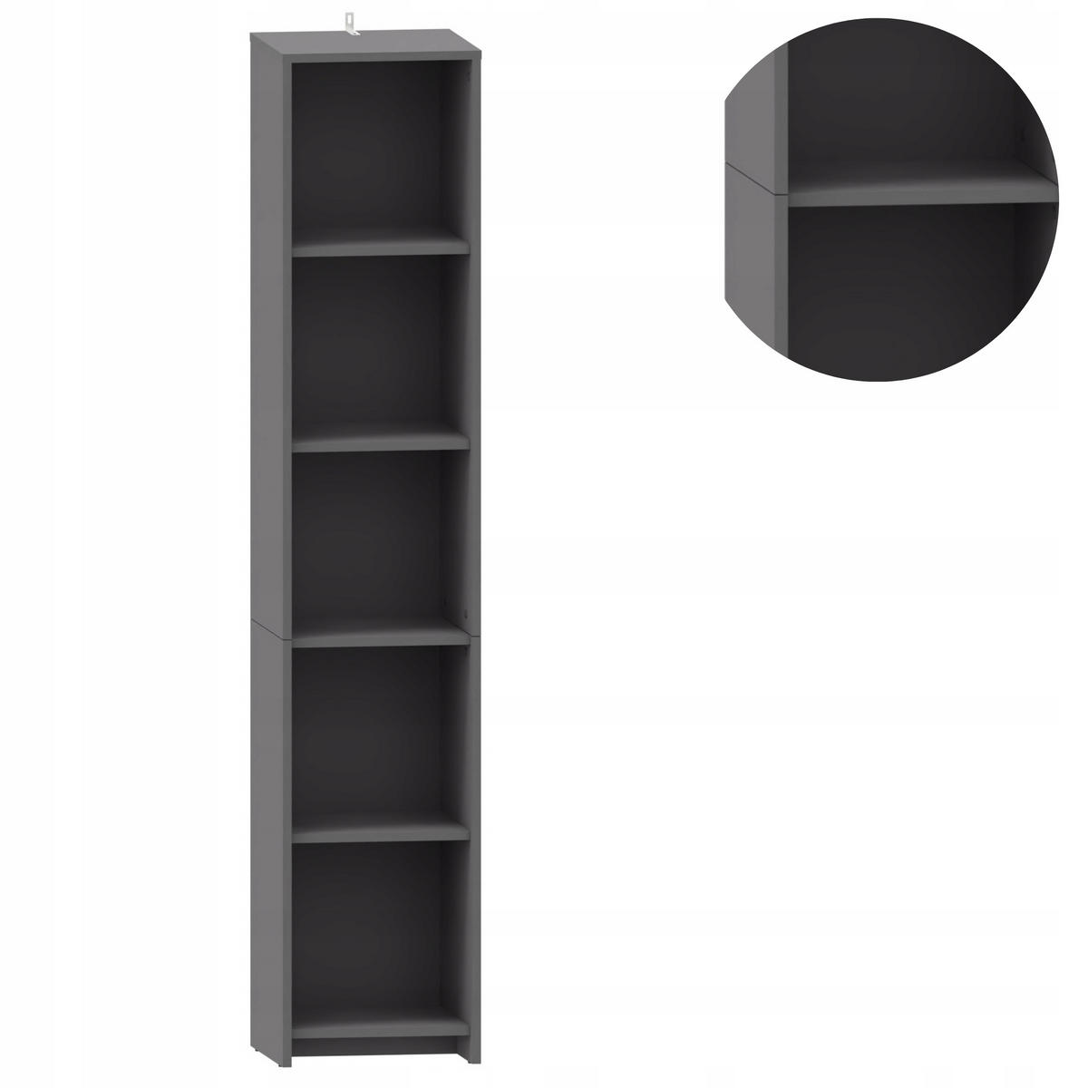 BÜCHERREGAL ALTIVO REG 36 Anthrazit 36/35,9/183,5 cm - Anthrazit, Holzwerkstoff (36/183.5/35.9cm) - Matkam Möbel