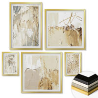 WANDBILDER 5er Set - 50x50 cm & 20x30 cm & 40x60 cm Goldrahmen - Haus am Wasser, Toastsegelboot - Goldfarben, Kunststoff (40/60cm) - ArtPrintCave