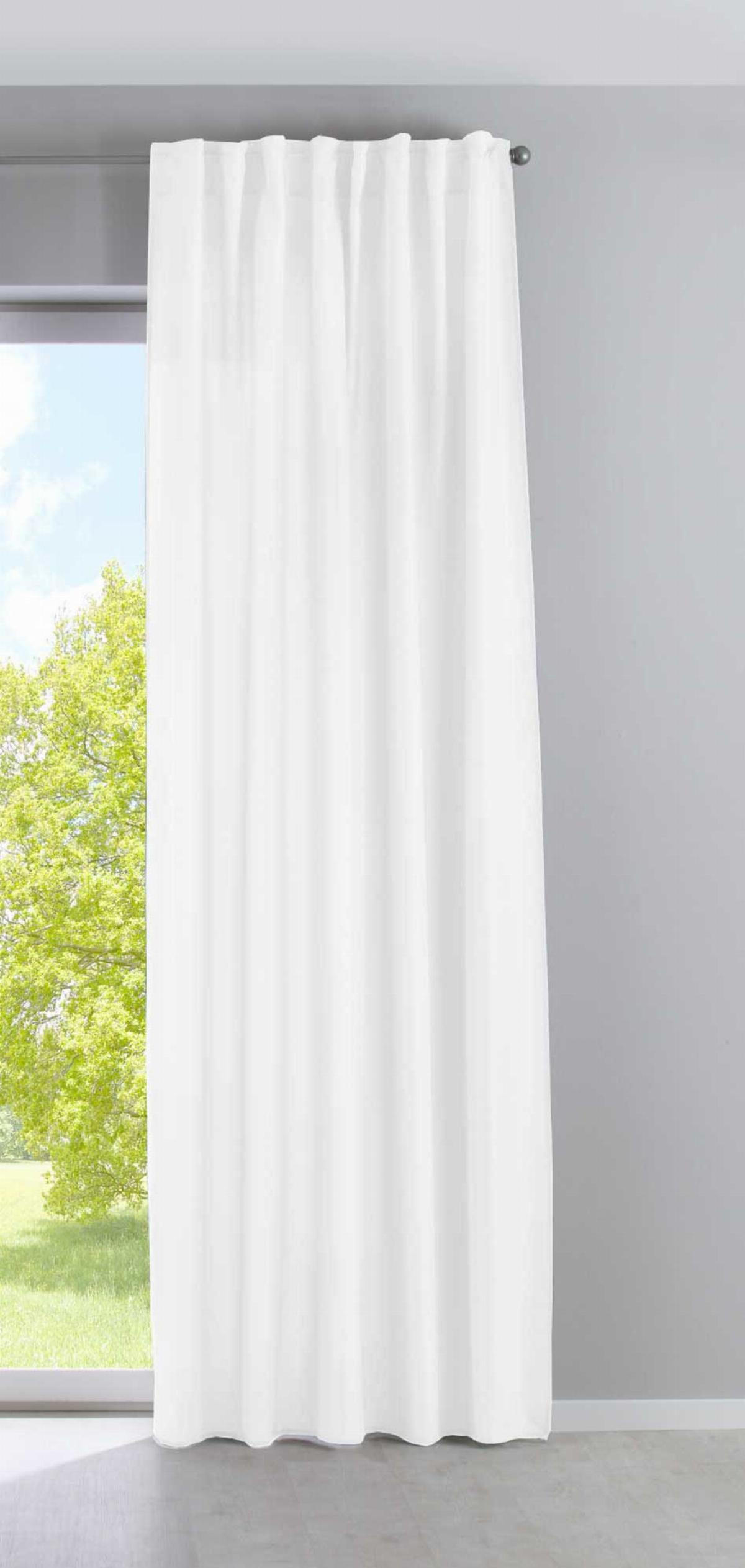SCHLAUFENGARDINE »Jena« HxB 250x300 cm Weiß - Weiß, Textil (300/250cm) - Gardinenbox