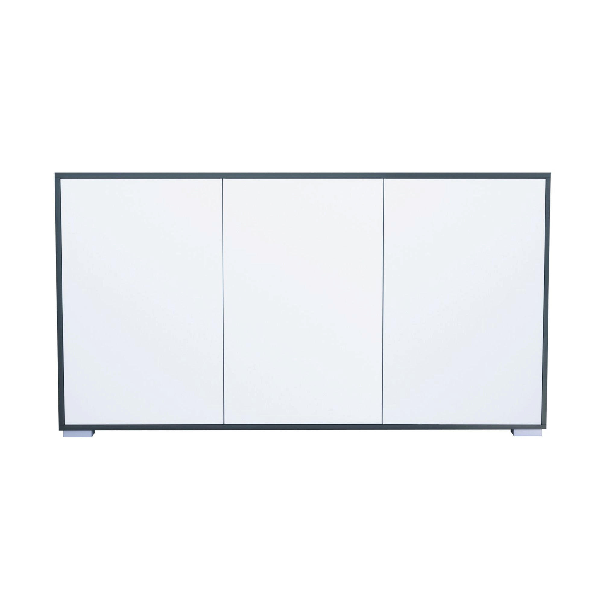 SIDEBOARD Elena, Kommode mit Push-to-Open, Made in Germany, Moderner Schrank, Anthrazit matt/Weiß matt (152,5 x 83 x 37 cm) - Weiß, Holzwerkstoff (152.5/83/37cm) - InnoFurn