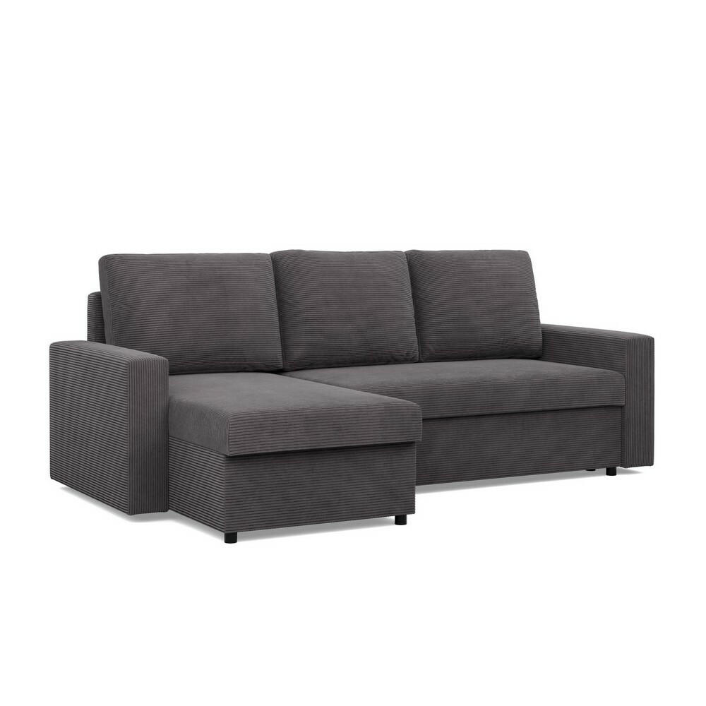 ECKSOFA Neo mit gerader Armlehnen dunkelgrau - Dunkelgrau, Textil (231/140cm) - SIMKAM Furniture