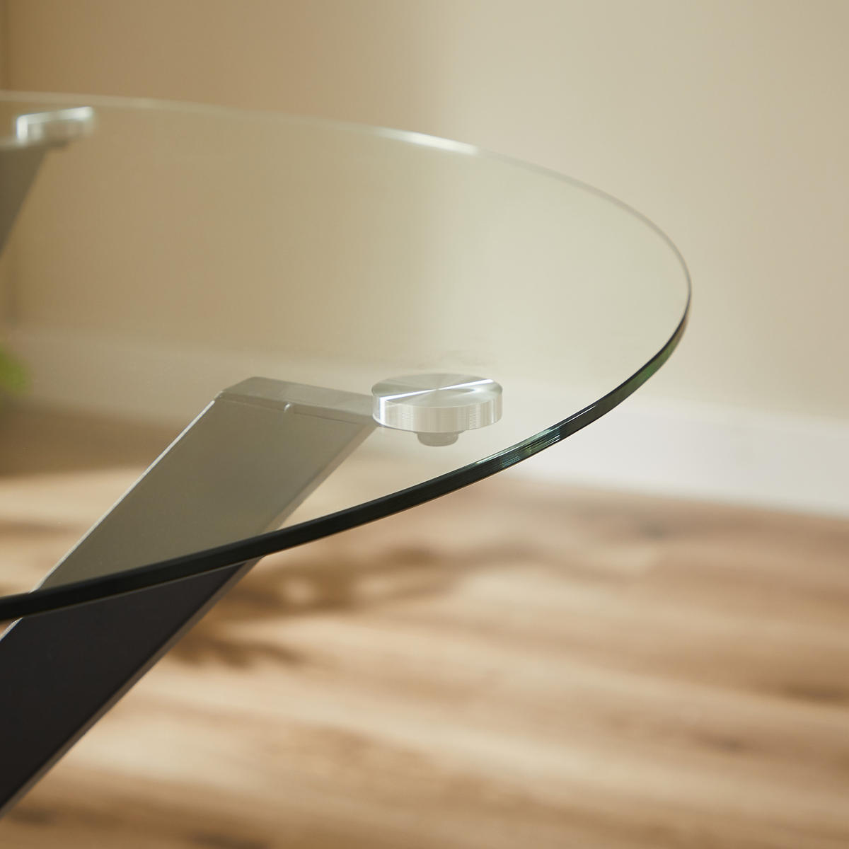 ESSTISCH 90/90/78 cm Schwarz runder Glastisch aus Hartglas mit Metallbeinen - Schwarz, Glas (90/90/78cm) - OKWISH