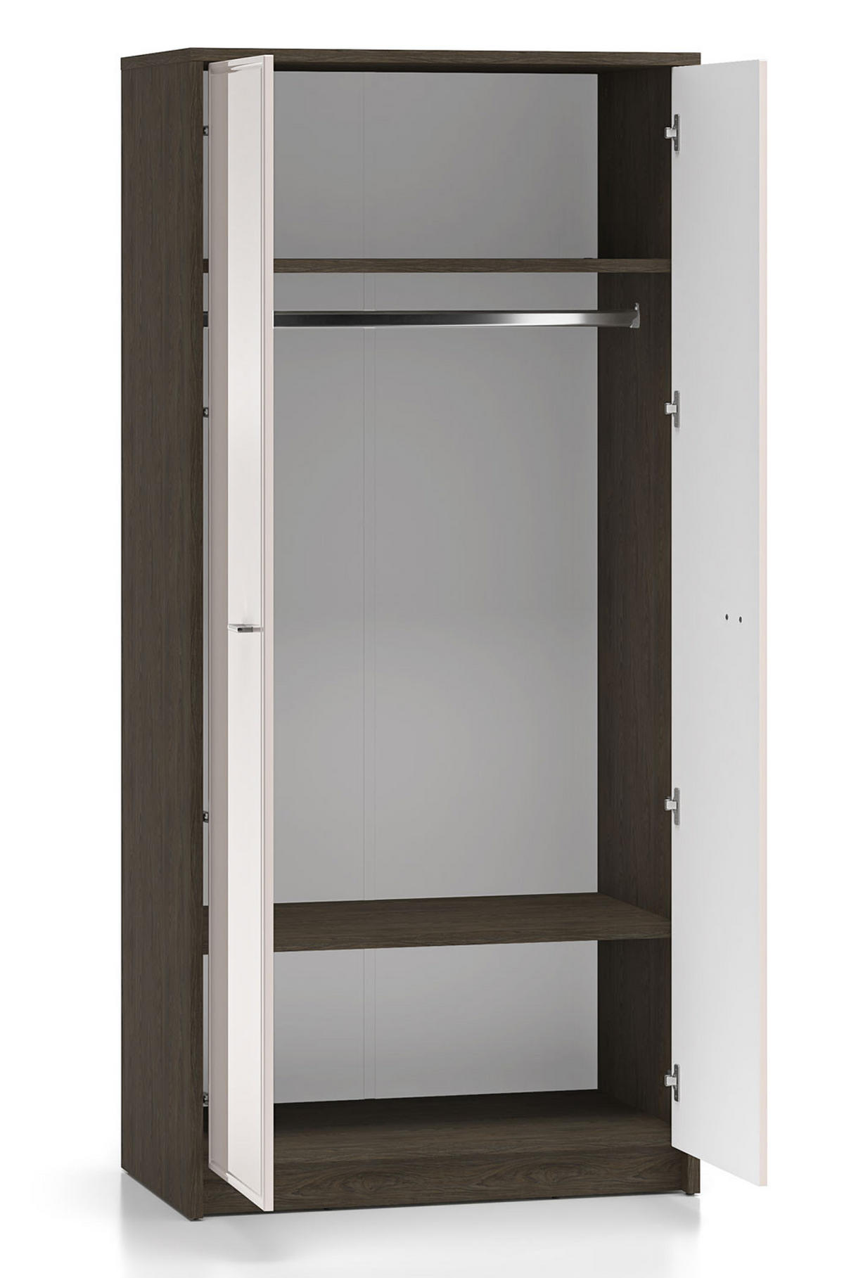 KLEIDERSCHRANK Avante Windmill Eiche dunkel / Cashmere Hochglanz 89 / 52 / 195cm - Eichefarben/Beige, Holz/Holzwerkstoff (89/195/52cm) - Feldmann-Wohnen