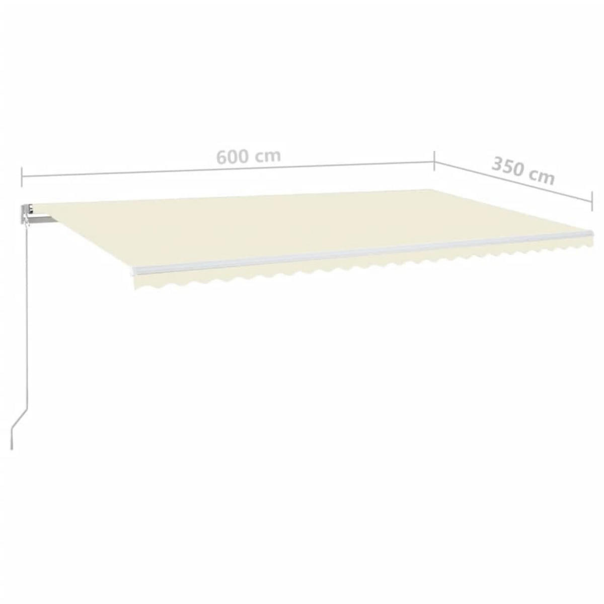 MARKISE Manuell Einziehbar 600/350 Cm Creme - Creme, Metall (600/350cm) - vidaXL