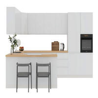 ECKKÜCHE 390 × 260 cm - Aspen K107-M860 - in Weiß /Hochglanz - Weiß, Holz (390/260/210cm)