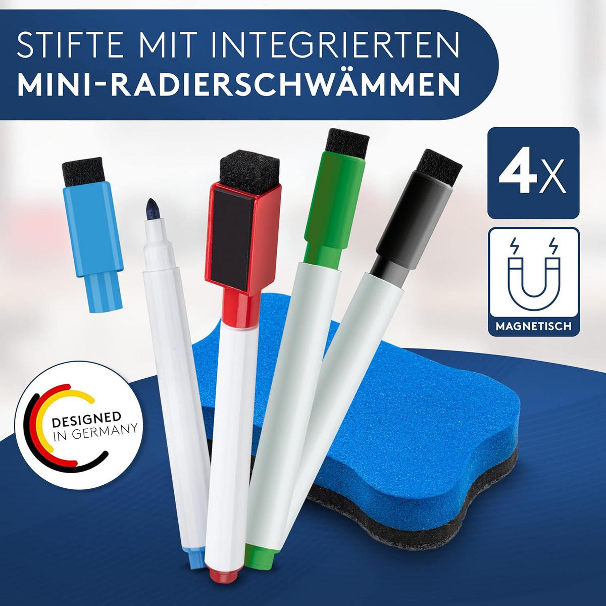 WOCHENPLANER magnetischer 40x30cm inkl. 4 Stifte - Weiß, Kunststoff (30/30/40cm) - CREATEST
