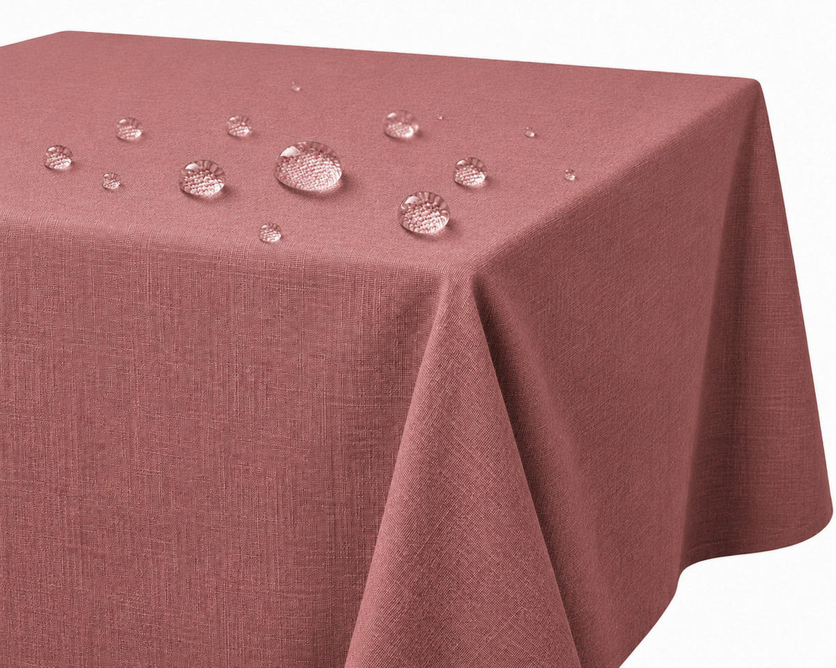 TISCHDECKE Leinenoptik 90/90 cm eckig altrosa - Altrosa, Kunststoff (90/90cm) - TiborTex