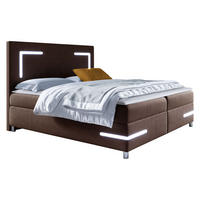 BOXBETT Delos LED - Dunkelbraun, Holz (140/200cm) - MIRJAN24