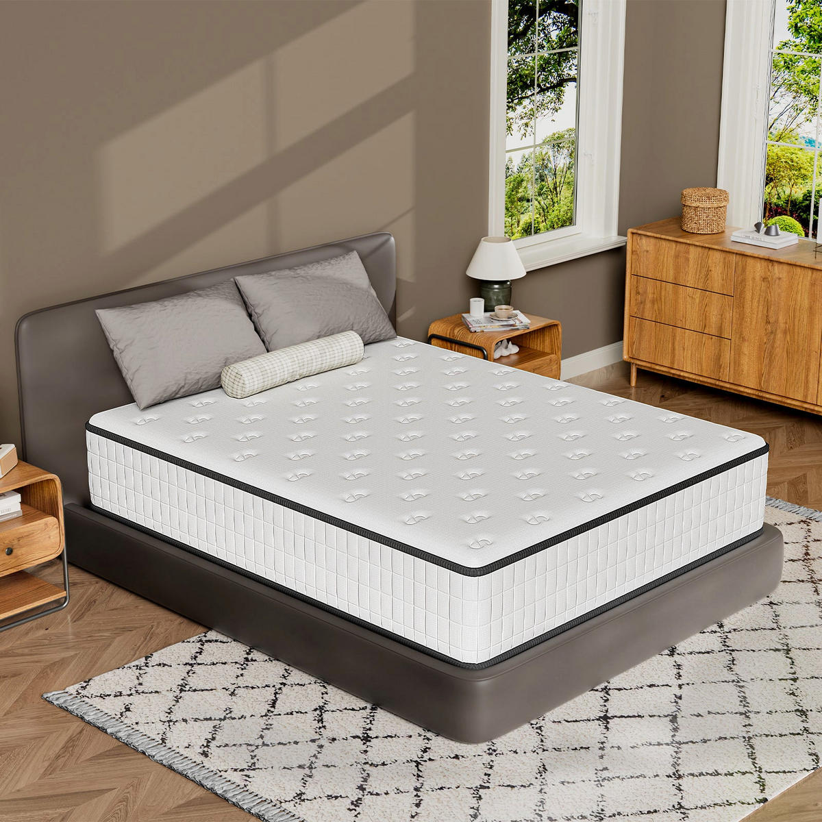 SCHAUMSTOFFMATRATZE 180/200 cm, Höhe ca.: 30 cm, beidseitig verwendbar - Weiß, Textil (180/200cm) - DEWINNER
