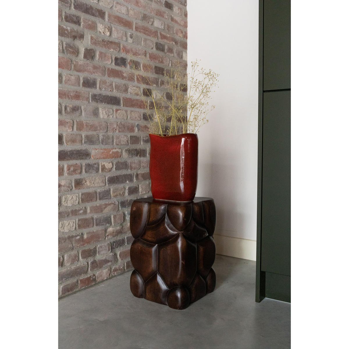 VASE Edna 24 cm Rot - Rot, Keramik (24cm) - Dutchbone