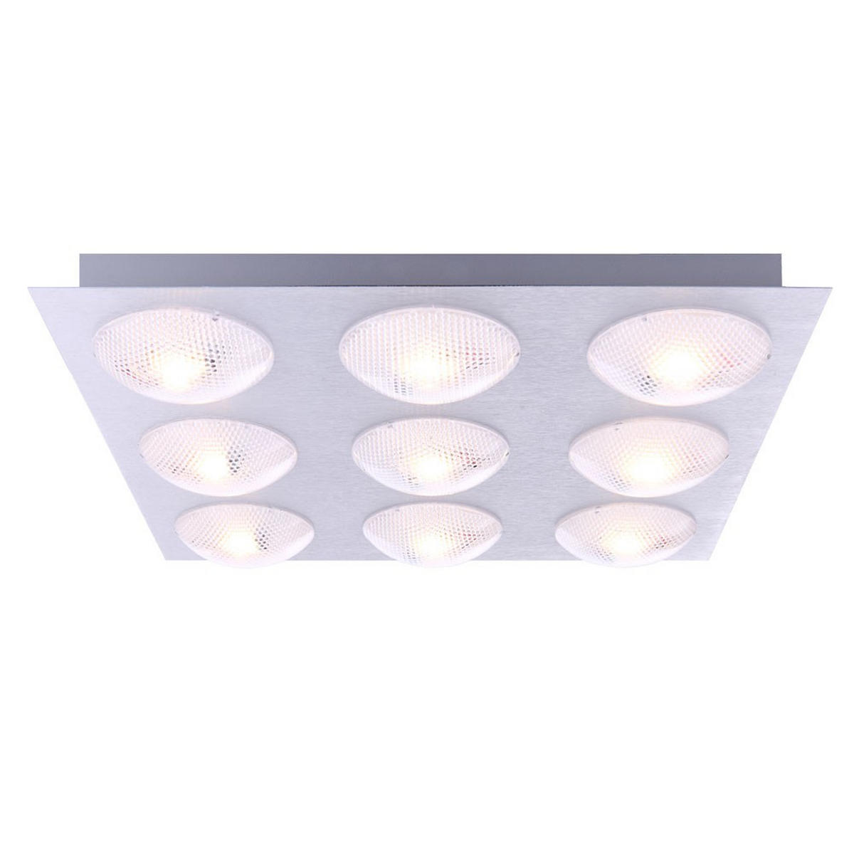 LED DECKENLEUCHTE TINA Aluminium Silber - Silberfarben, Metall (33/33/5cm) - Globo Lighting