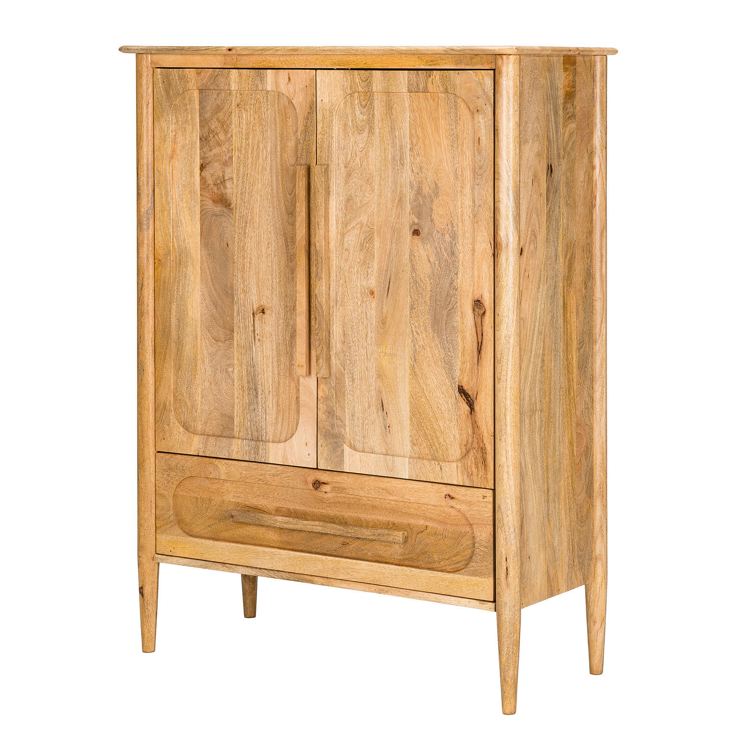 MASSIVES HIGHBOARD mit 2 Türen - Mango - Braun, Mangoholz/Holz (90/120/40cm) - home24