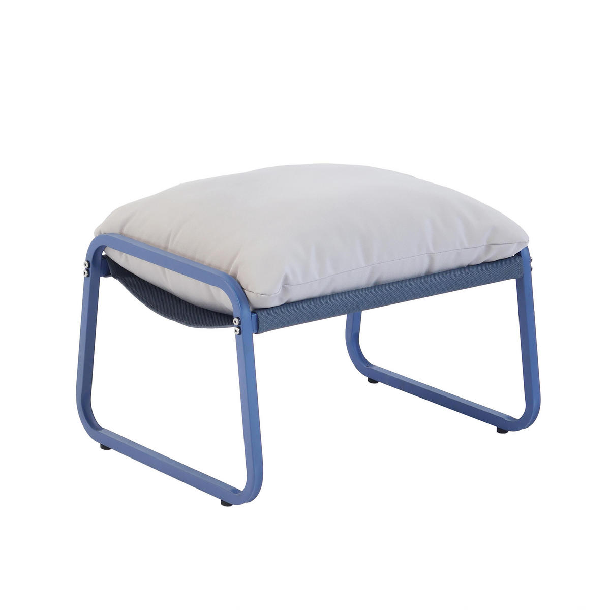 GARTEN-RELAXSESSEL mit Fußstütze, Pazifikblau - Blau, Textil (72/77/91cm) - Oviala