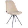 STUHL Samt Creme - Creme/Weiß, Holz/Textil (48/84/56cm) - CLP