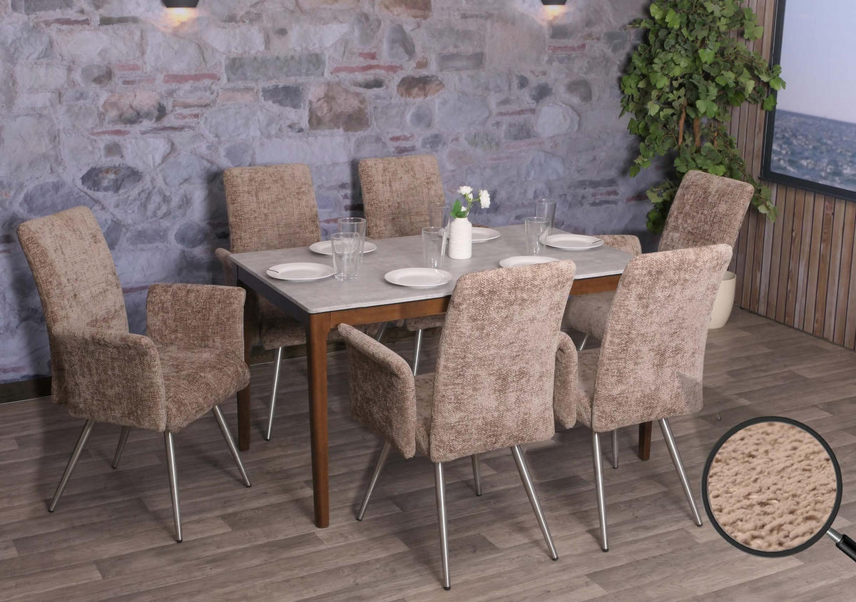 ESSZIMMERSTUHL Braun 2er-Set - Braun, Textil (64/98/58cm) - MCW