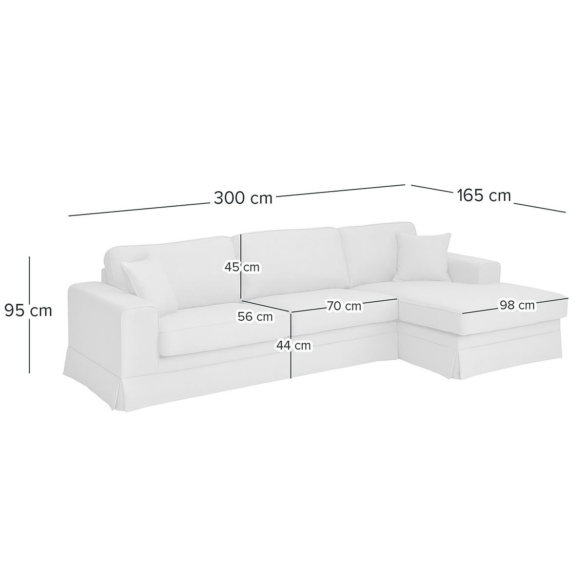 ECKSOFA mit Husse - Longchair, Webstoff - Anthrazit/Schwarz, Kunststoff/Textil (300/165cm) - home24