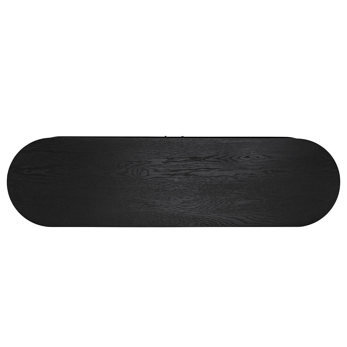TV-LOWBOARD - MDF / Metall - Eiche - Eichefarben/Schwarz, Holzwerkstoff/Metall (150/55/40cm) - home24