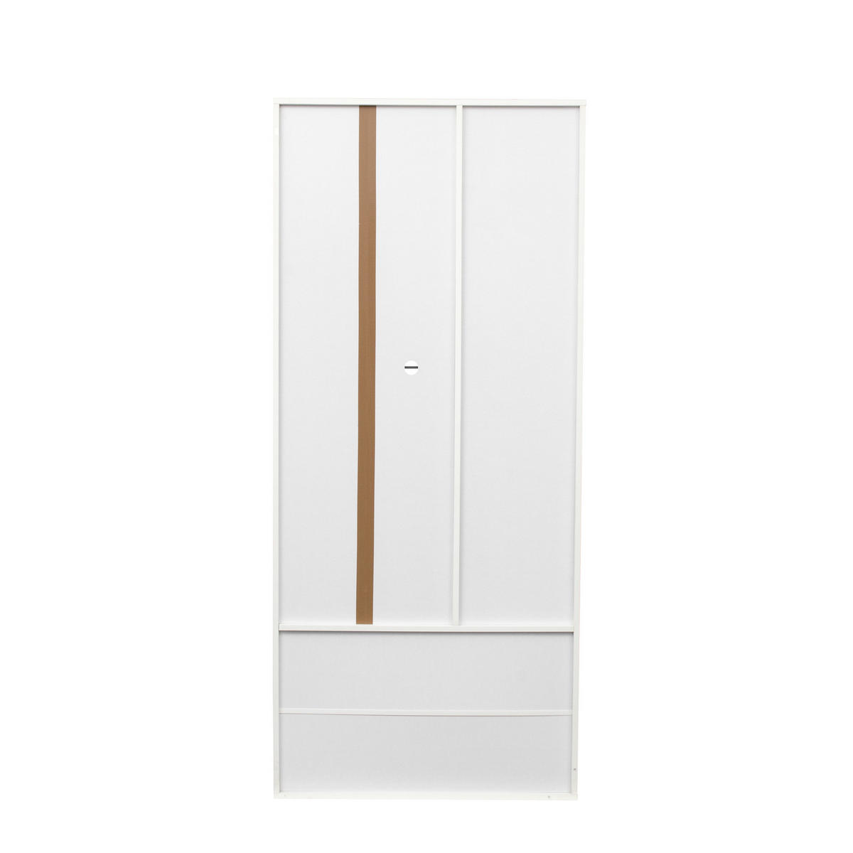 VITRINE 59,5/35/182 cm aus Holzwerkstoff mit LED-Beleuchtung und 2 Schubladen Weiß - Weiß, Holzwerkstoff (59.5/182/35cm) - Modenvie