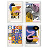 POSTER Set mit 4 Abstrakte Kubismus Formen A3 Weißer Rahmen - Weiß, Papier (29.7/3cm) - Nacnic