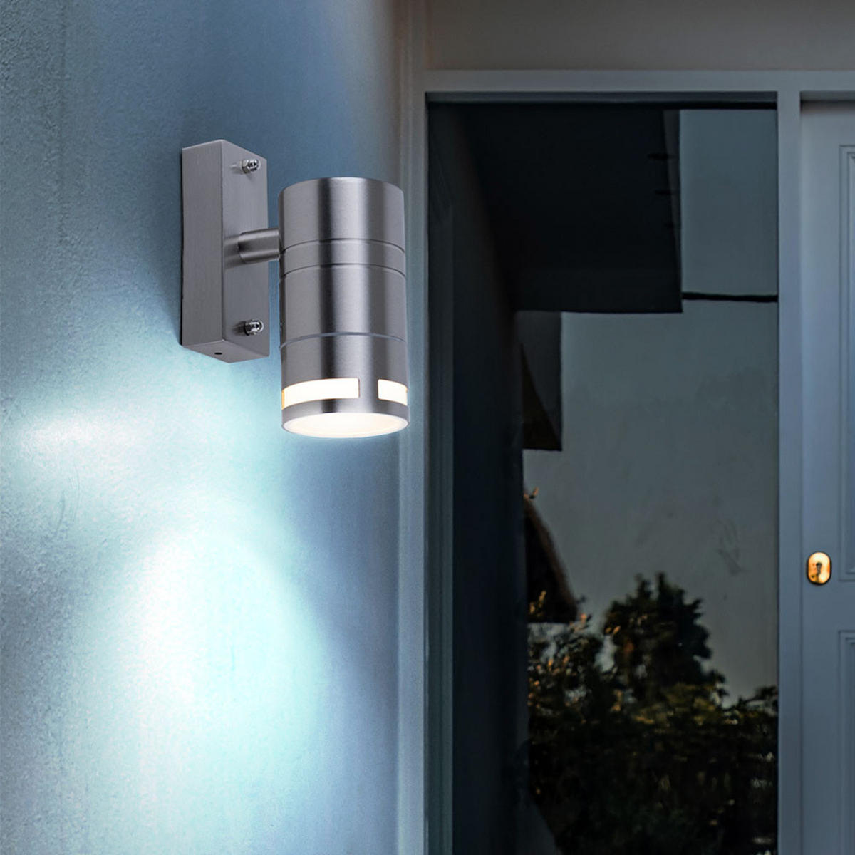 WANDLAMPE Glas Silber 2er Set - Silberfarben, Glas (6/12.5/11cm)