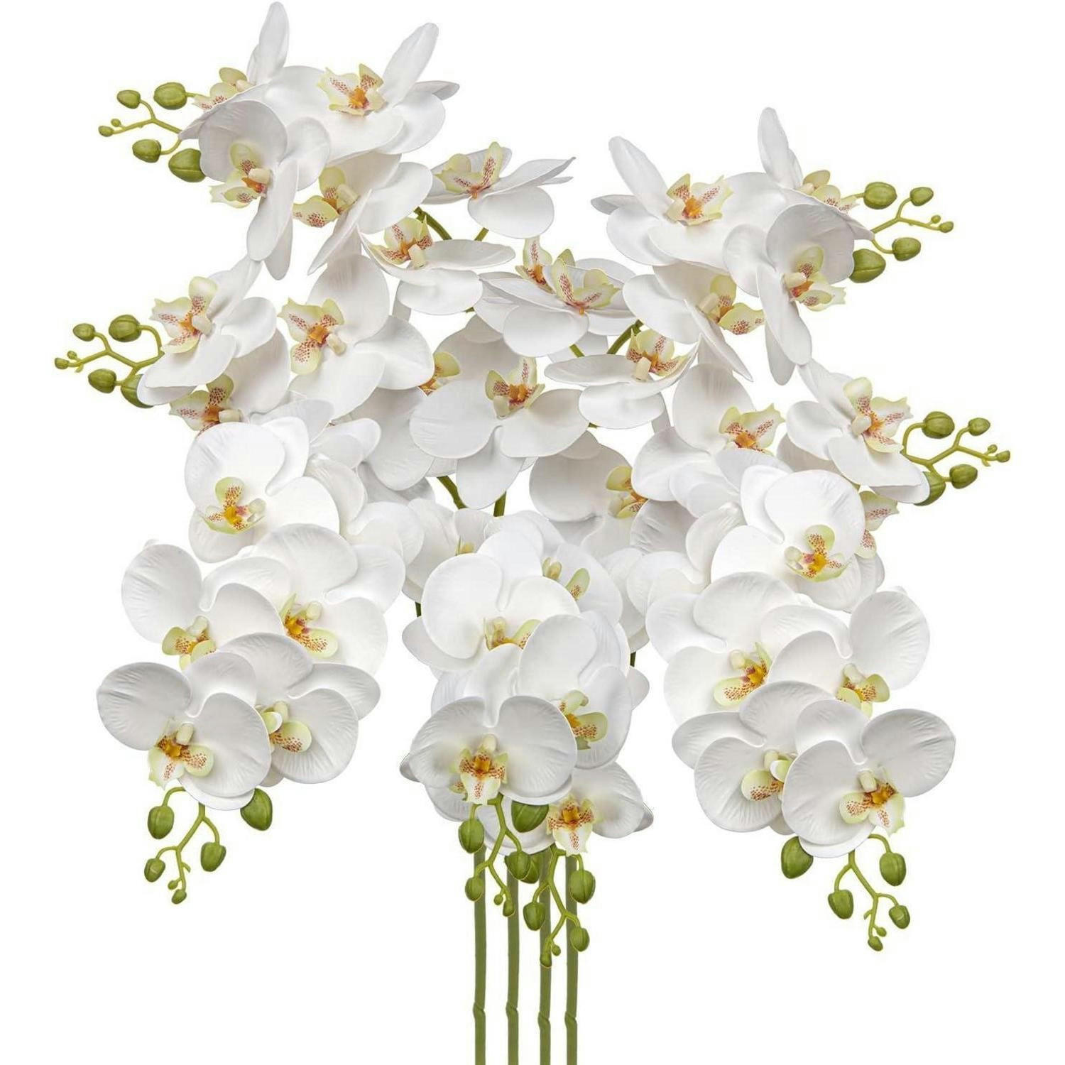 KUNSTBLUME Orchideenzweig 4-teiliges Set Weiß - Weiß, Kunststoff (10cm)