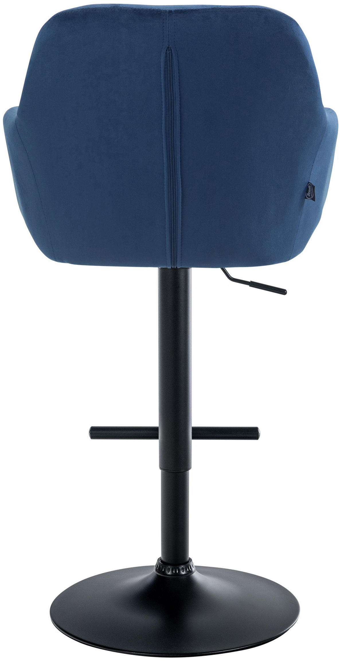 BARHOCKER Nardo Samt schwarz blau - Blau/Schwarz, Textil/Metall (57/118/59cm) - TPFLiving