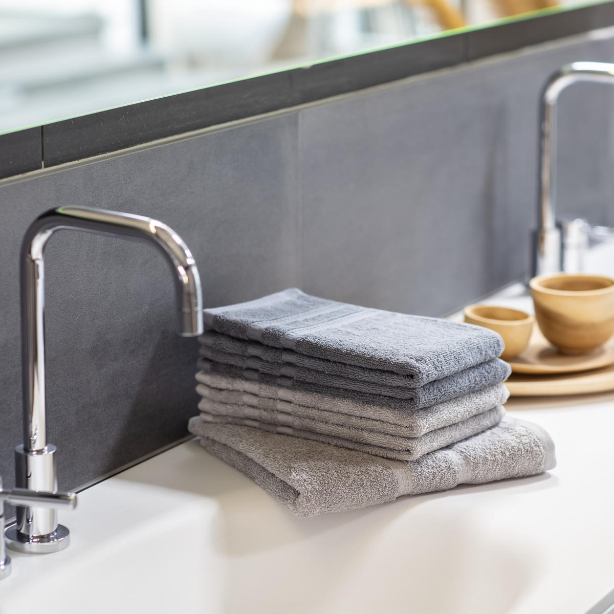 BADVORLEGER Palma (Miro) - 50 x 70 cm - Silber - Grau, Textil (50/70cm) - SCHIESSER