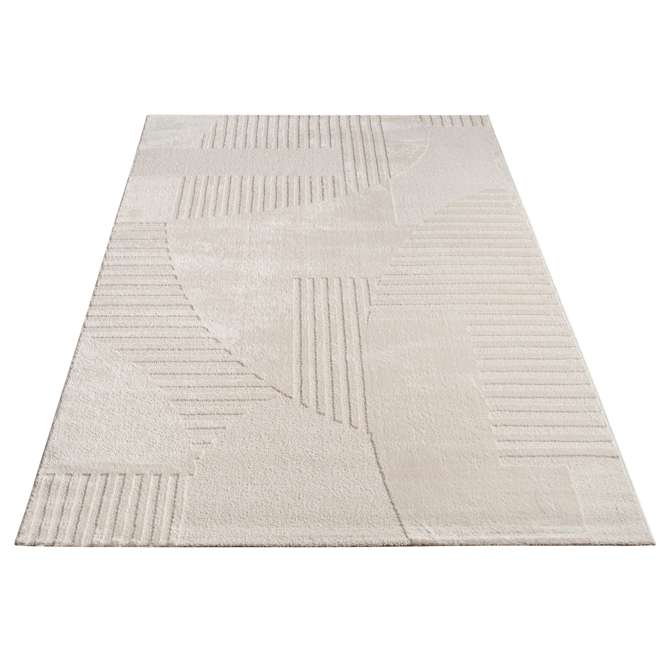 Paco Home Kurzflorteppich Creme 160x230 cm