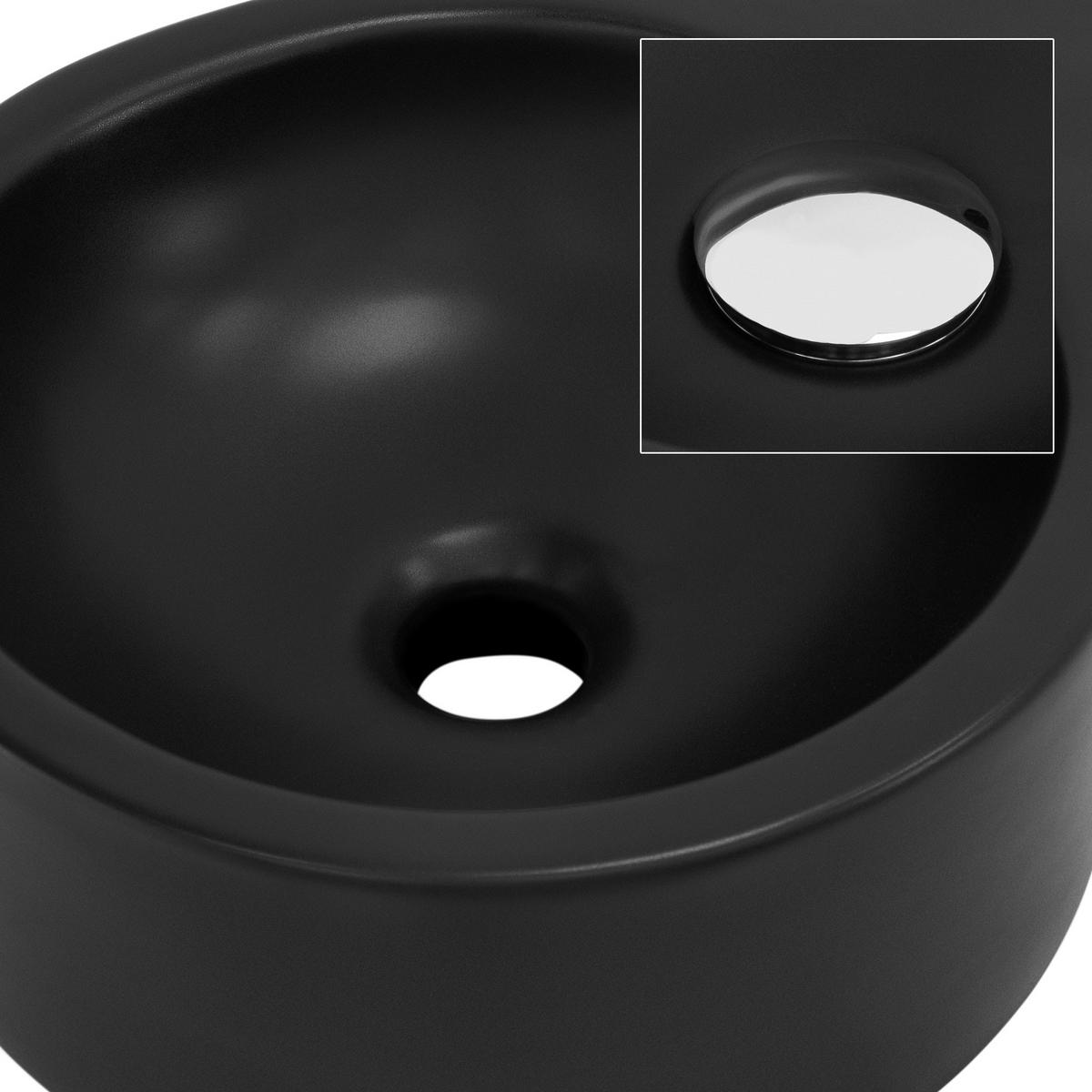 WASCHBECKEN - Schwarz, Keramik (36/13/45cm) - ML-DESIGN