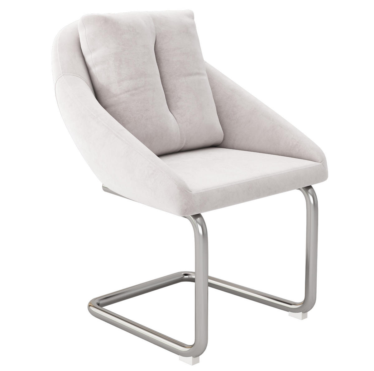 ESSZIMMERSTUHL 2er-Set Samt Beige mit Metallgestell - Beige, Metall (54/82/65cm) - Meubliv
