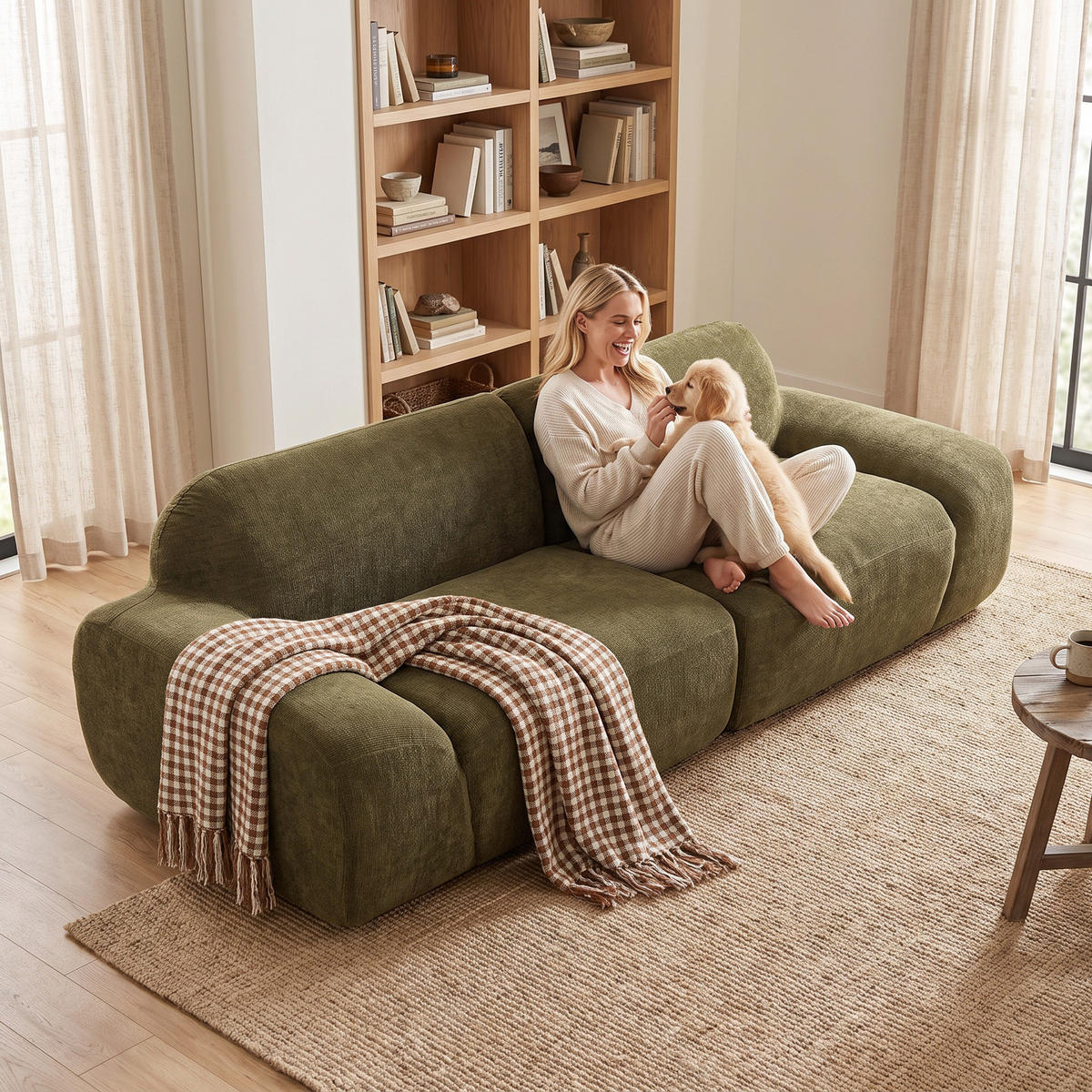 2-SITZER Sofa Dunkelgrün 244.0/95.0/70.0 cm - Dunkelgrün, Textil (95/70/244cm)