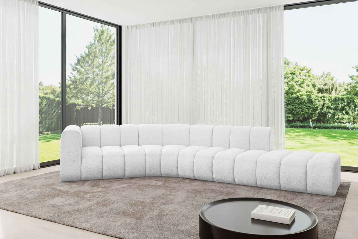 ECKSOFA modulares Sofa Tilmo-L1 - 399x194x70 cm Weiß - Weiß, Holzwerkstoff/Textil (399/194cm) - ALTDECOR