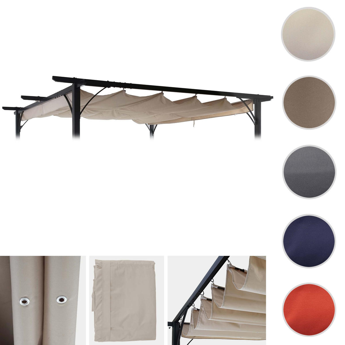 ERSATZBEZUG DACH PERGOLA Cremeweiß - Weiß, Textil (320/1/250cm) - MCW