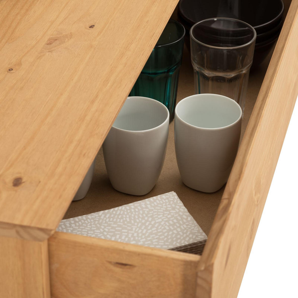 KOMMODE TIBOR gebeizt/gewachst - Kieferfarben, Holz (80/96/40cm) - IDIMEX