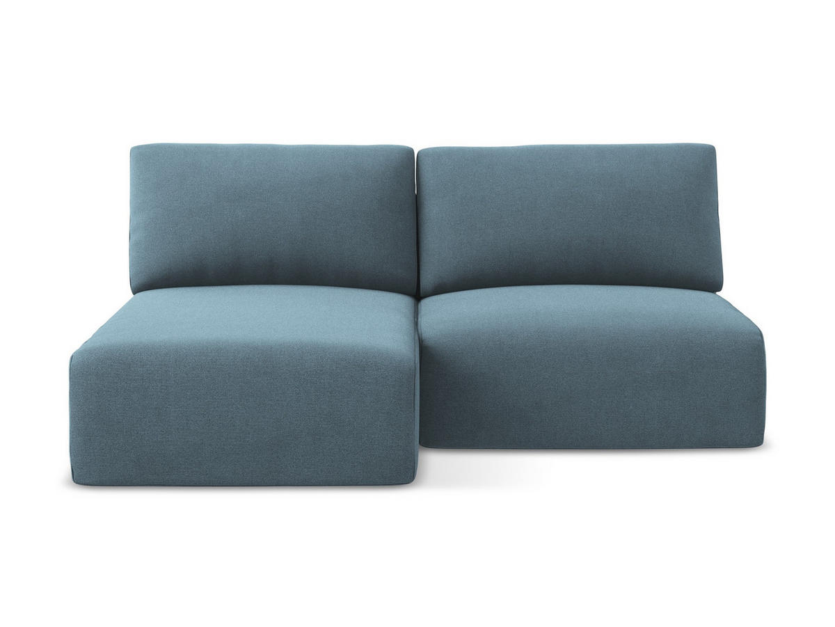 ECKSOFA mit Schlaffunktion links Strukturstoff Stoff Blau - Blau/Schwarz, Kunststoff/Textil (149/210cm) - Makamii