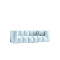 SOFA 3-Sitzer Modulares, Velvet-Stoff Riviera, Babyblau, GRAND - Hellblau, Holz (230/70/89cm) - Kaiser Möbel