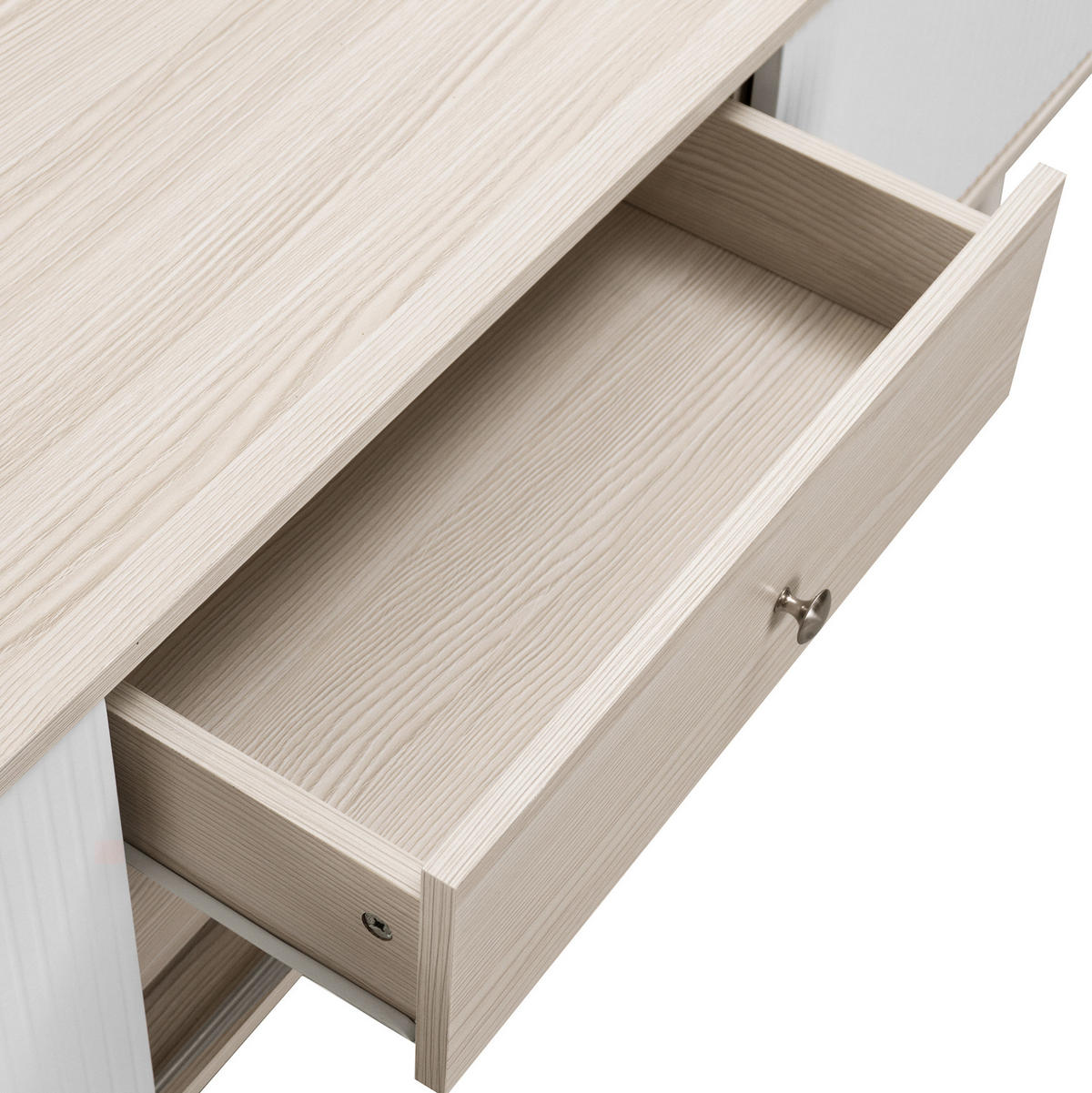 LOWBOARD 160/40/58 cm in Weiß mit 2 Schiebetüren und 2 Schubladen - Weiß, Holzwerkstoff (160/58/40cm) - Flora Grace